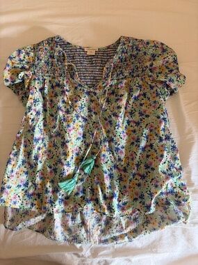 Green Floral Blouse